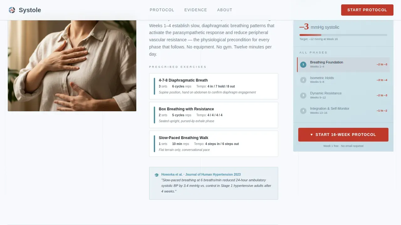 Hypertension Exercise Protocol Landing Page Template
