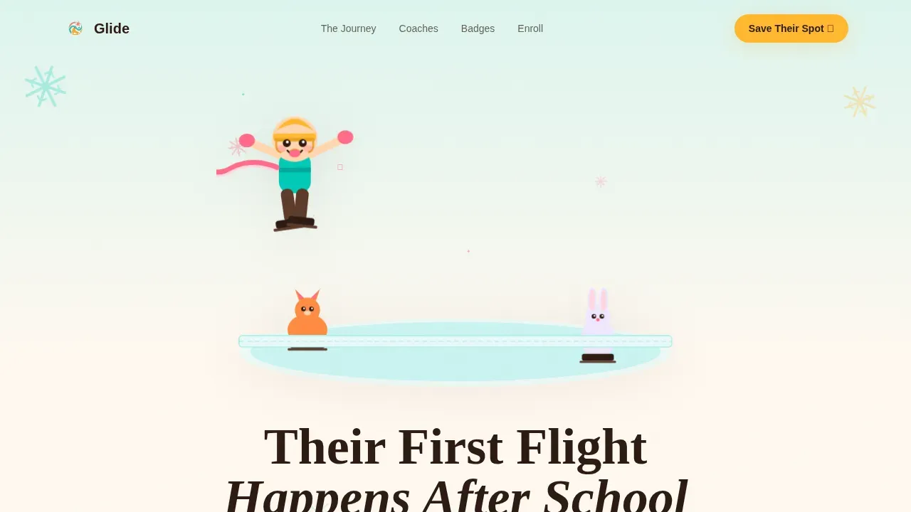 After-School Ice Skating Kids Landing Page Template