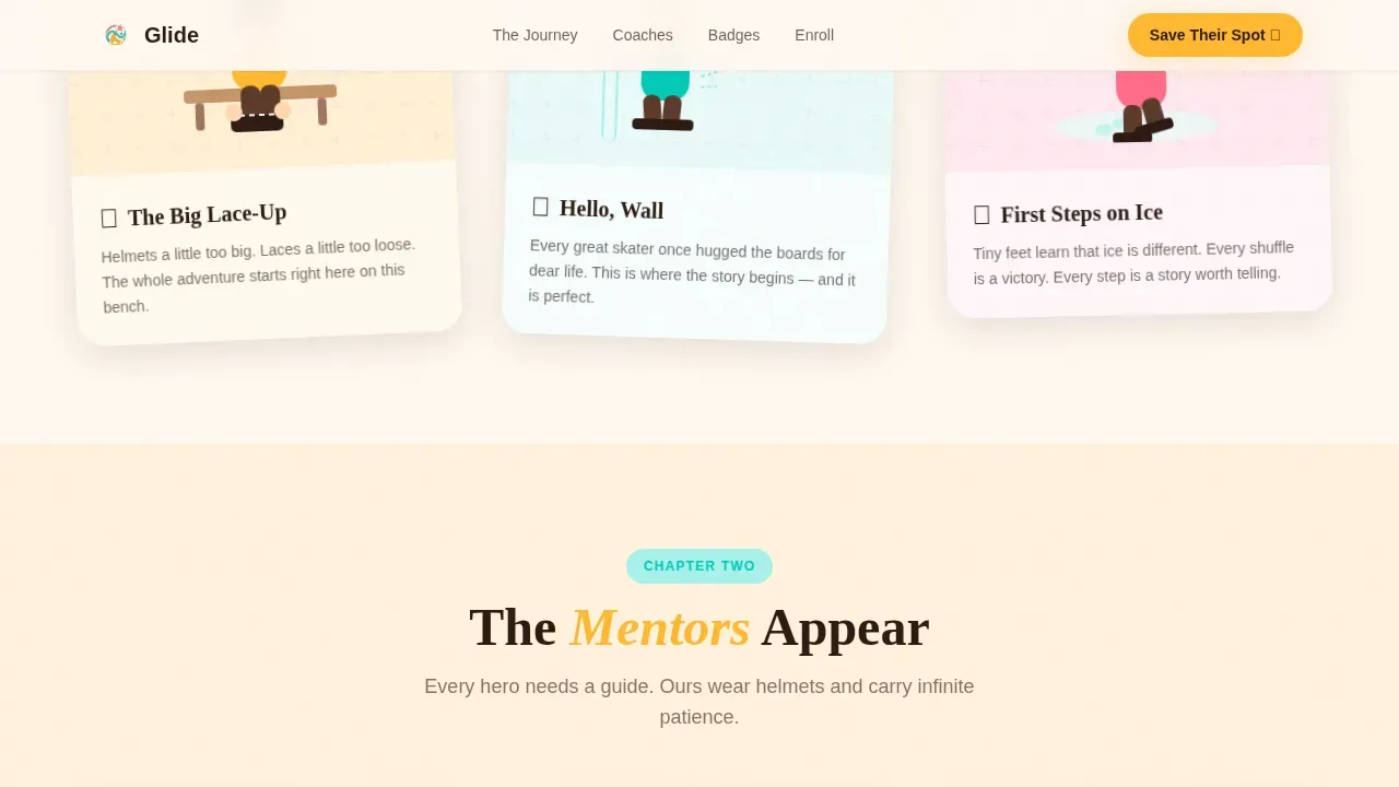 After-School Ice Skating Kids Landing Page Template