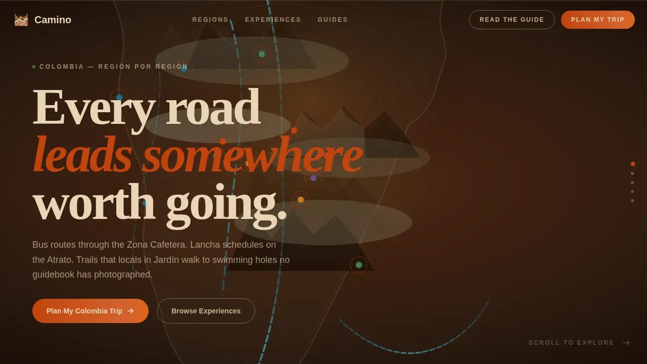 Colombia Travel Booking Website Template