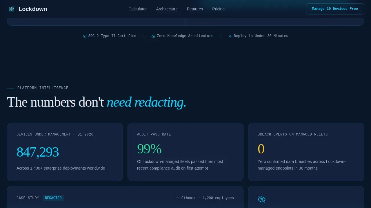 Privacy-First MDM Compliance Landing Page Template