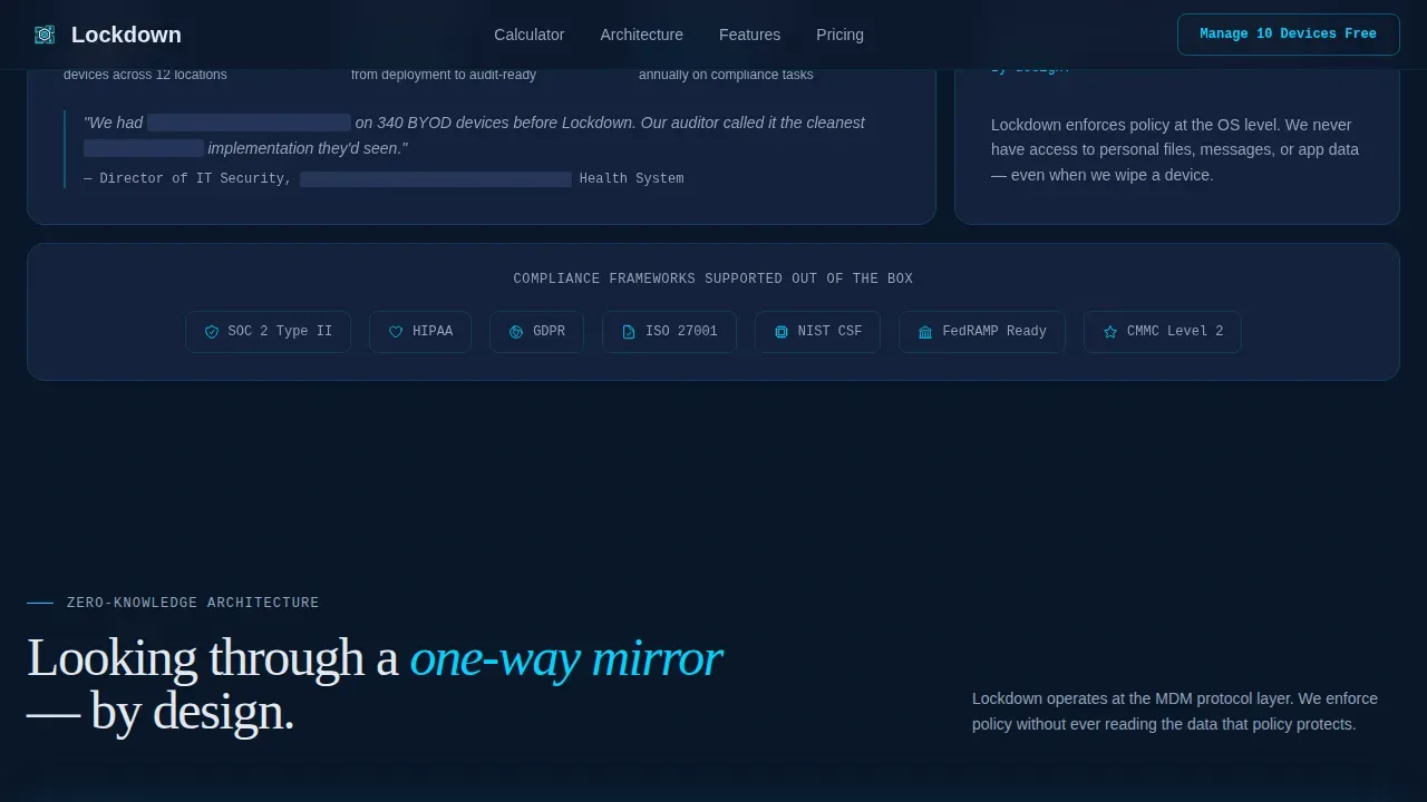 Privacy-First MDM Compliance Landing Page Template