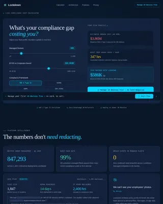 Lockdown - Privacy-First MDM Compliance Landing Page Template