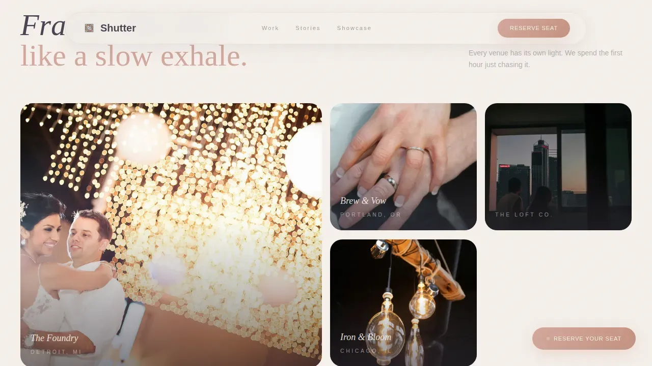 Industrial Chic Wedding Professional Website Template
