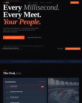 Speed Skating Booking Website Template