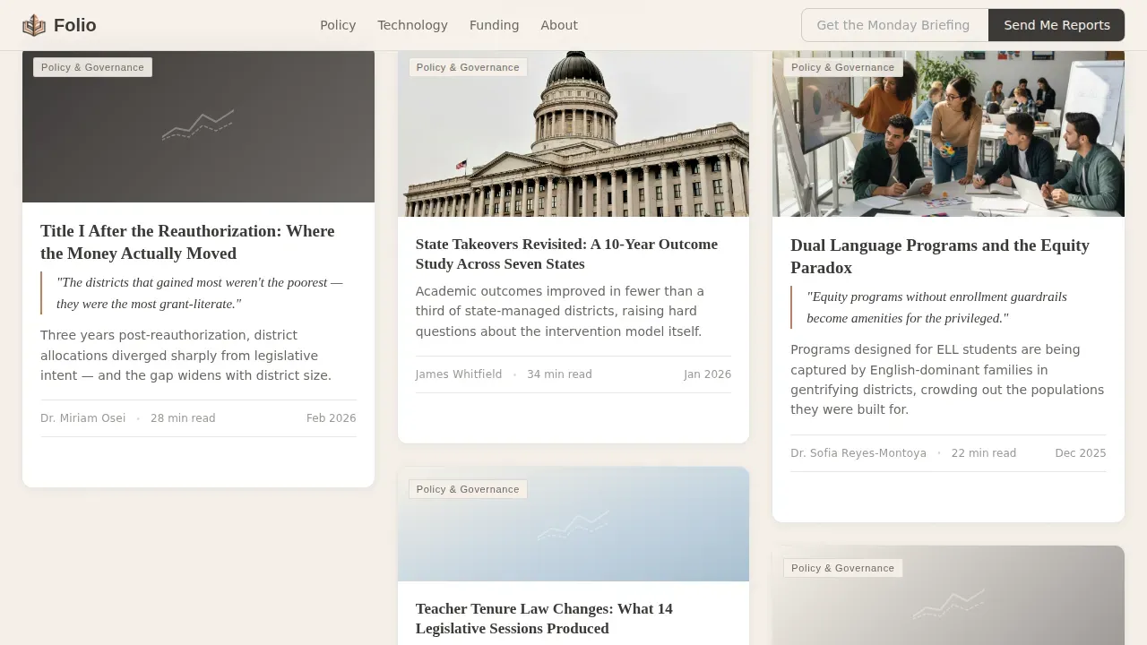 Education Blog & Media Privacy Policy Website Template