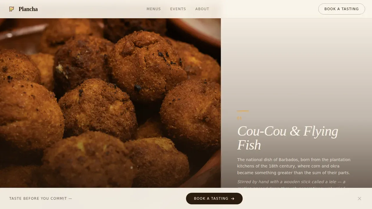 Luxe Barbadian Catering | Free Website Template | Rocket