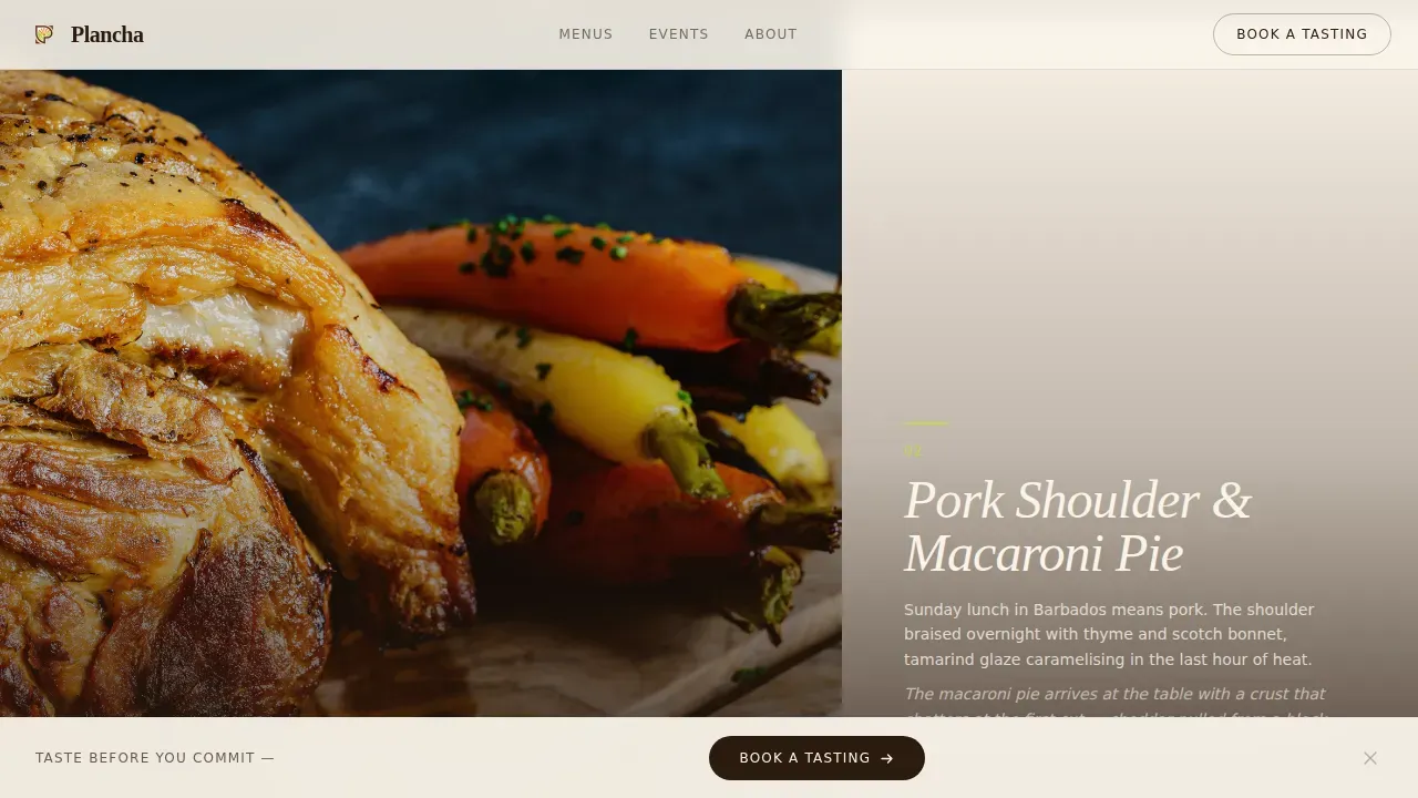 Luxe Barbadian Catering | Free Website Template | Rocket