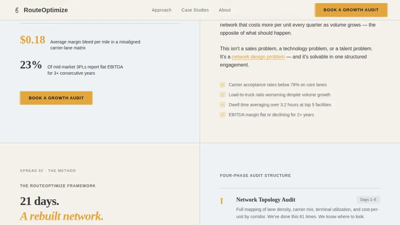 Logistics Consulting Booking Website Template
