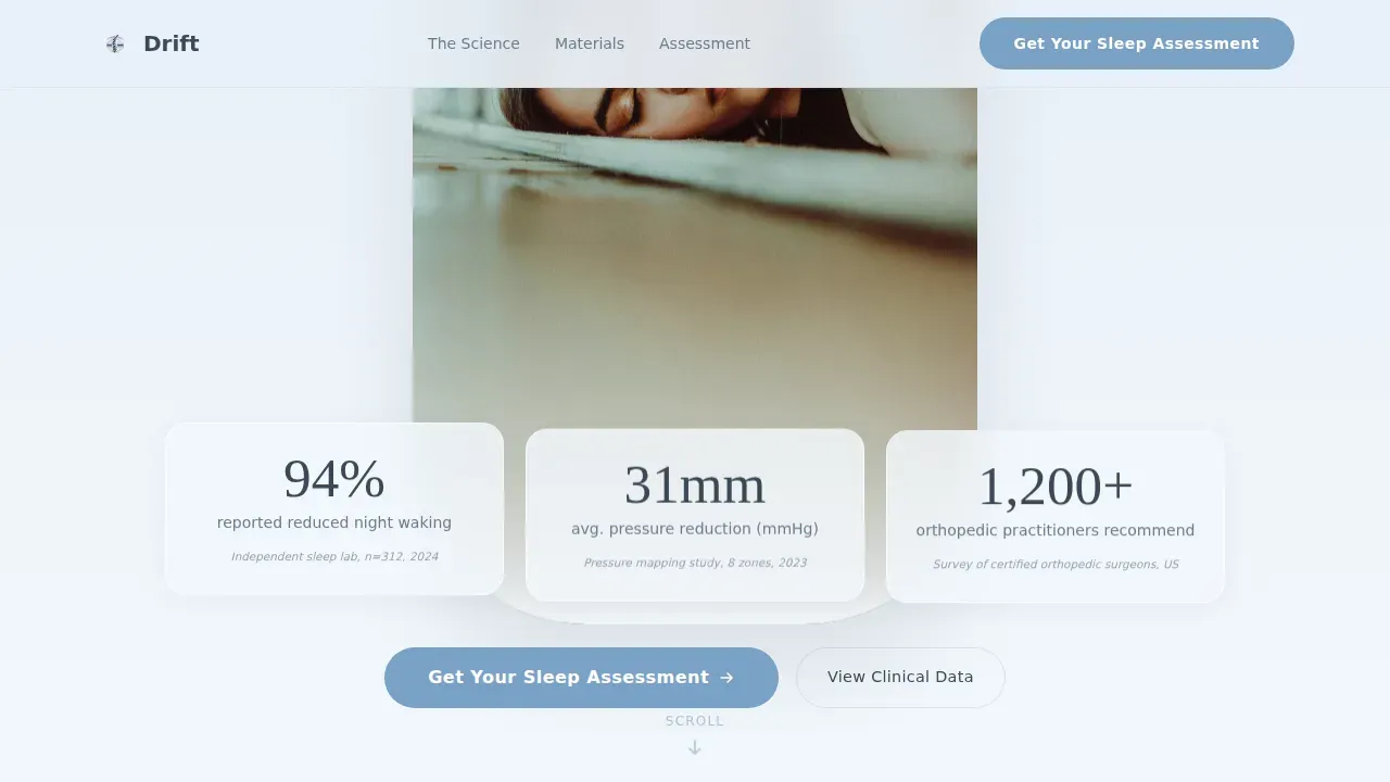 Clinically Mapped Mattress Landing Page Template