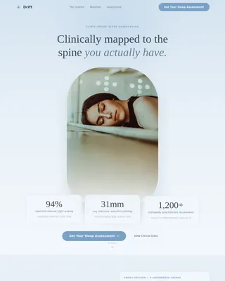 Clinically Mapped Mattress Landing Page Template
