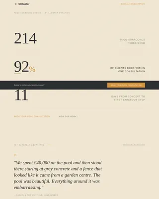 Pool Area Renovation Booking Website Template