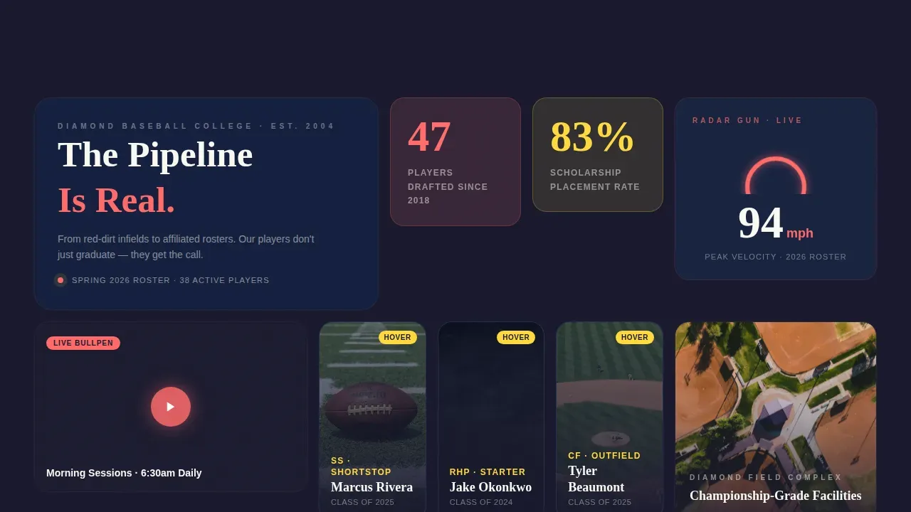 Baseball Leagues Careers Website Template