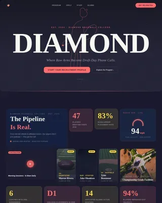 Baseball Leagues Careers Website Template