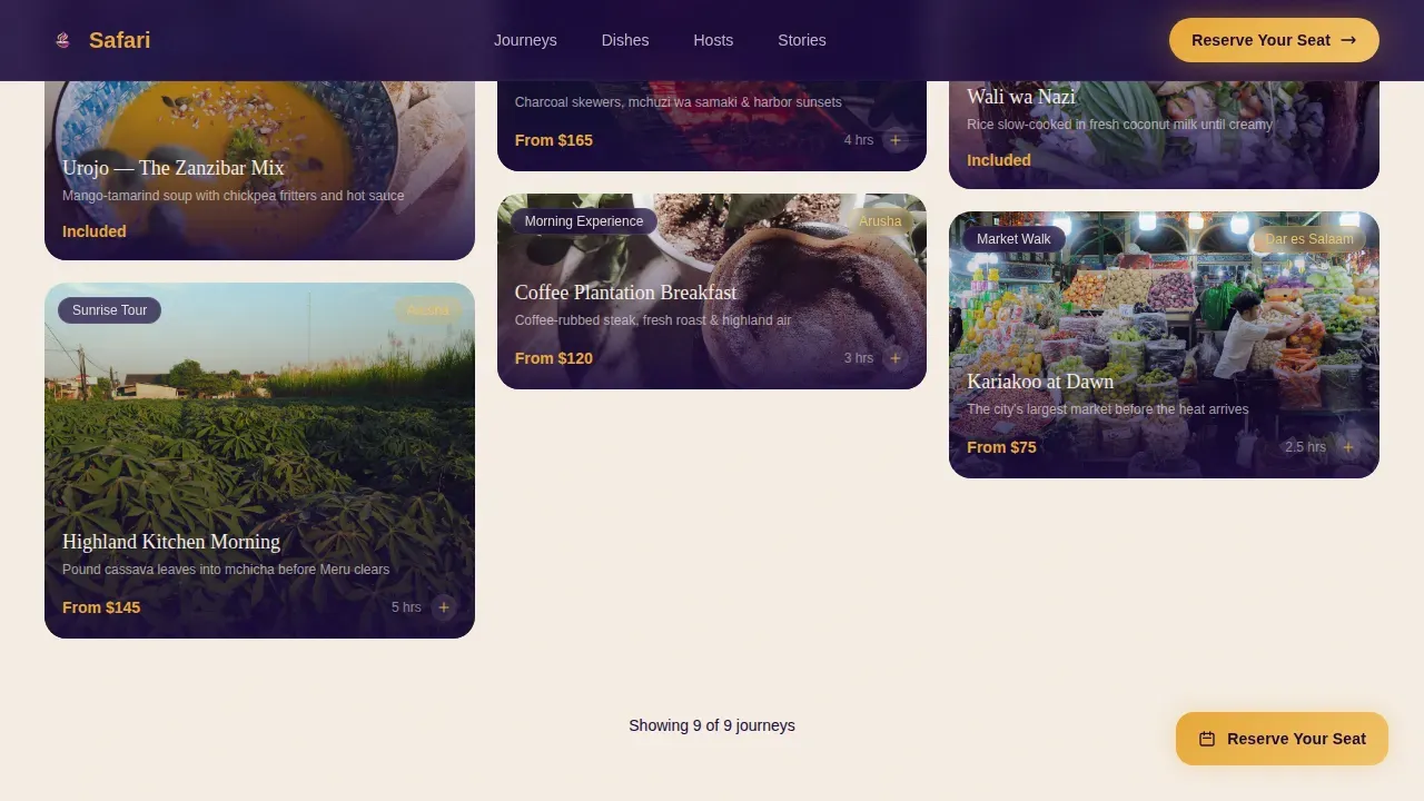 Tanzania Travel Booking Website Template