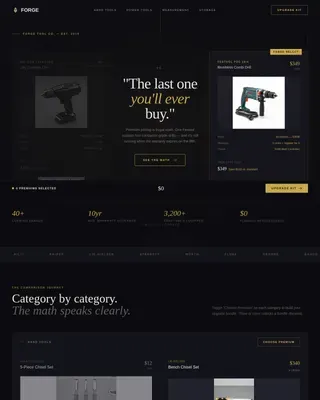 Tools & Hardware E-Commerce Pricing Website Template