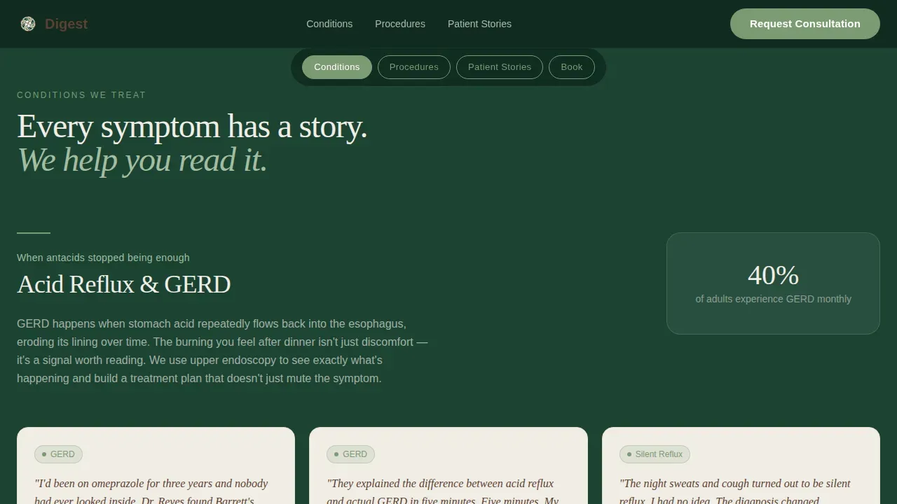 Gastroenterology Medicine Booking Website Template