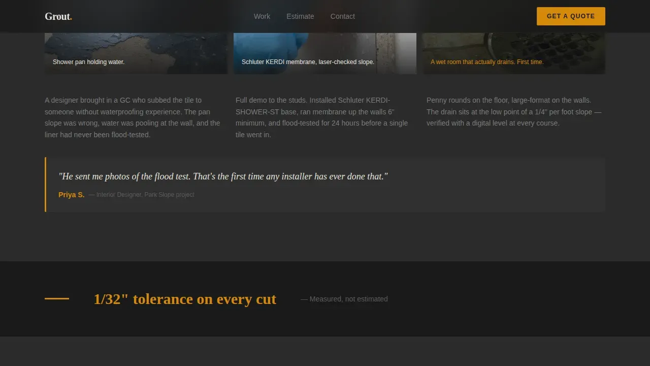 Tile Products & Portfolio Website Template