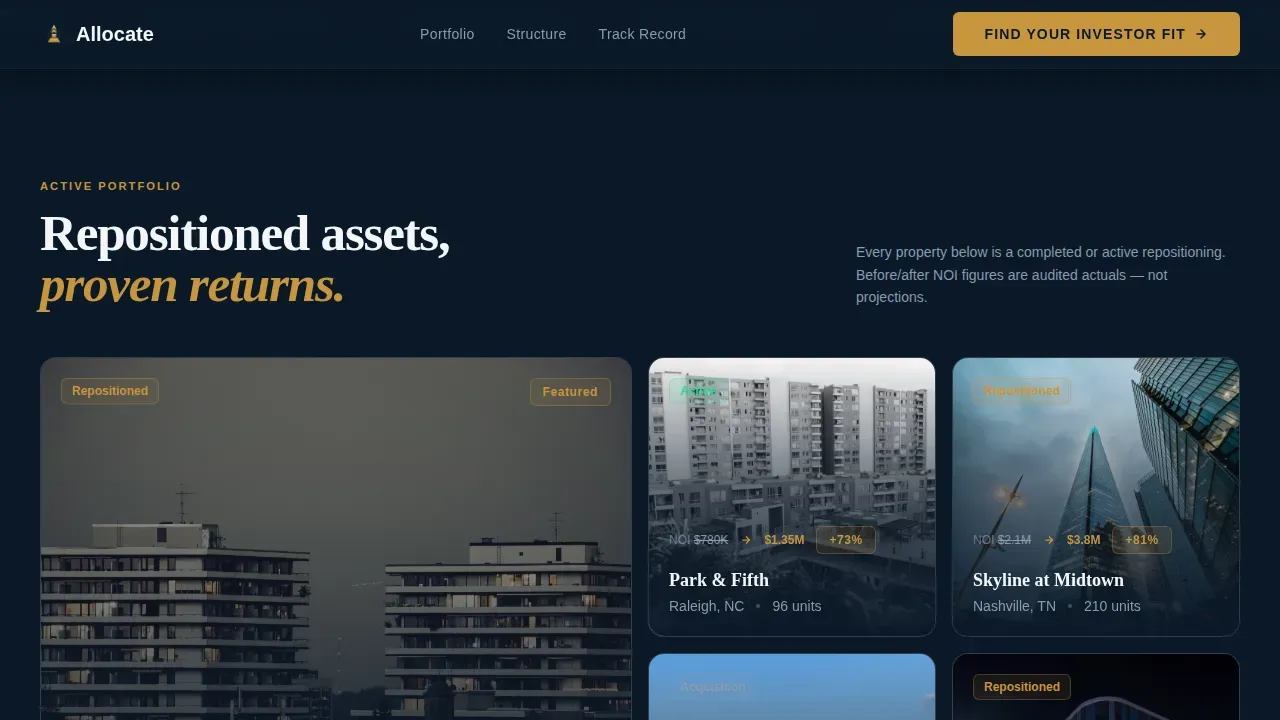 Mid-Rise Residential Real Estate Booking Website Template