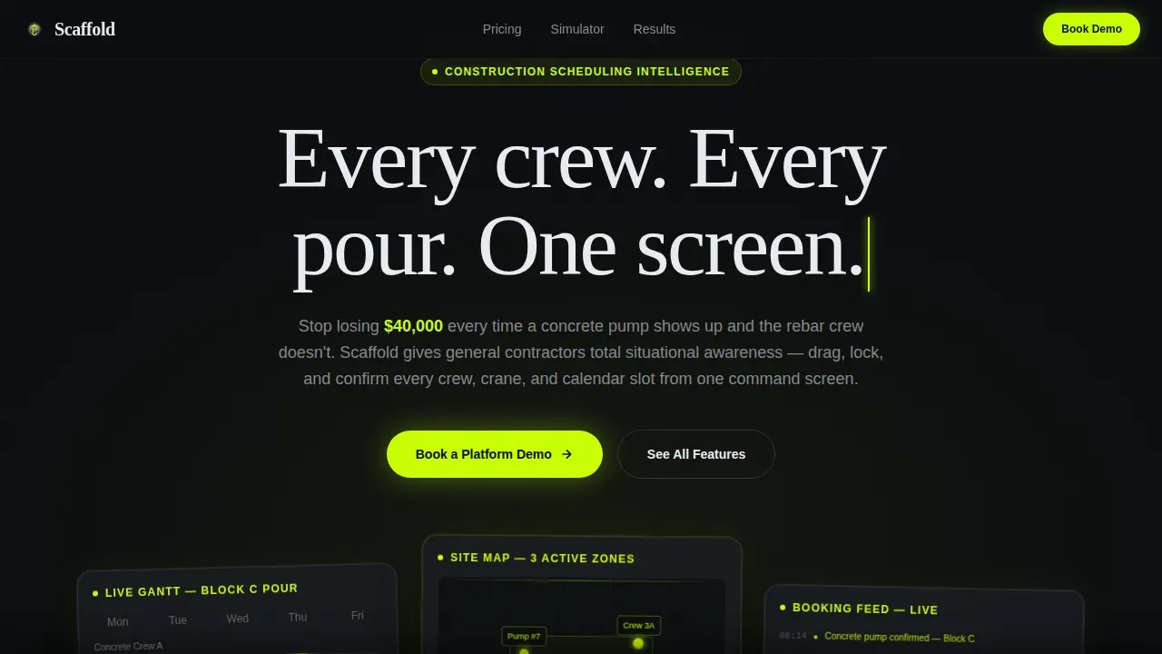 Construction Software & SaaS Booking Website Template
