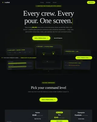 Construction Software & SaaS Booking Website Template