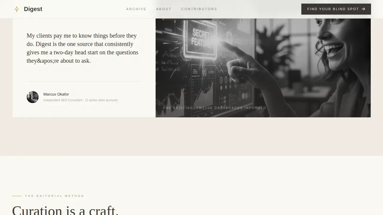 SEO & Content Newsletter Blog Website Template