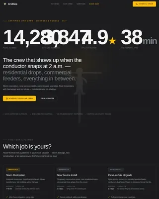 Lineworker (Power Line) Business Booking Website Template