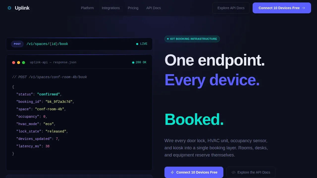 IoT Vertical SaaS Booking Website Template