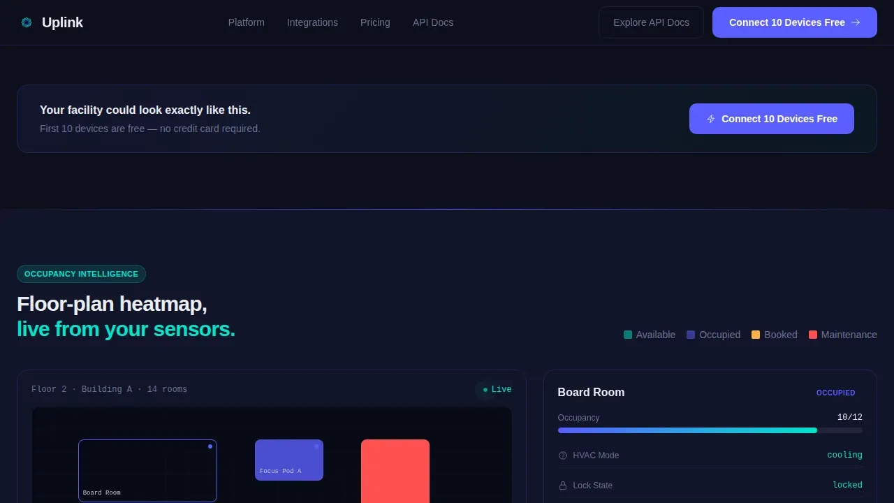 IoT Vertical SaaS Booking Website Template