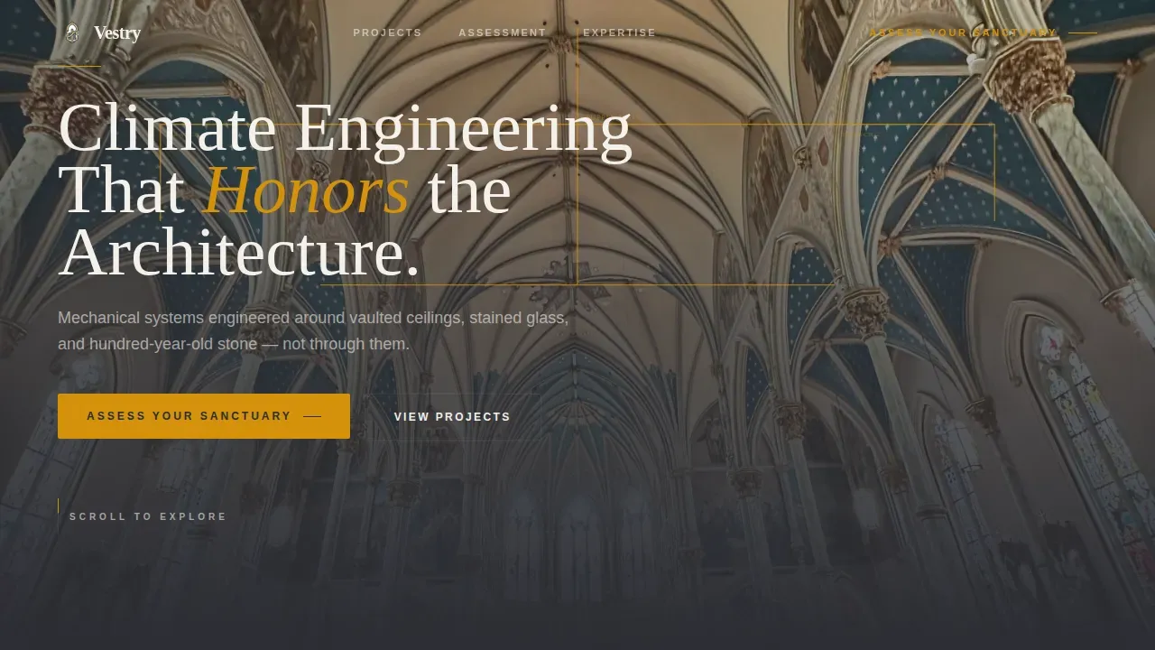Sacred HVAC Engineering Landing Page Template