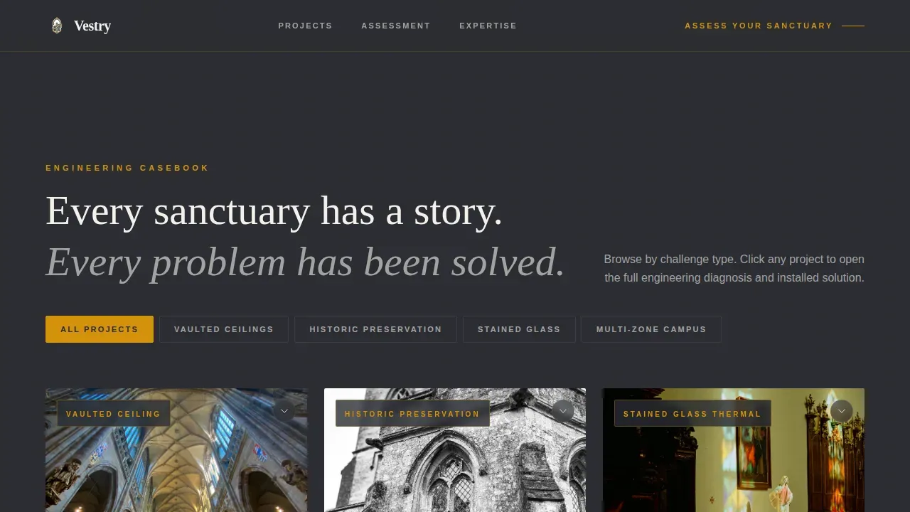Sacred HVAC Engineering Landing Page Template
