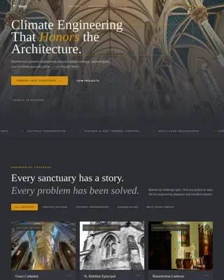 Sacred HVAC Engineering Landing Page Template