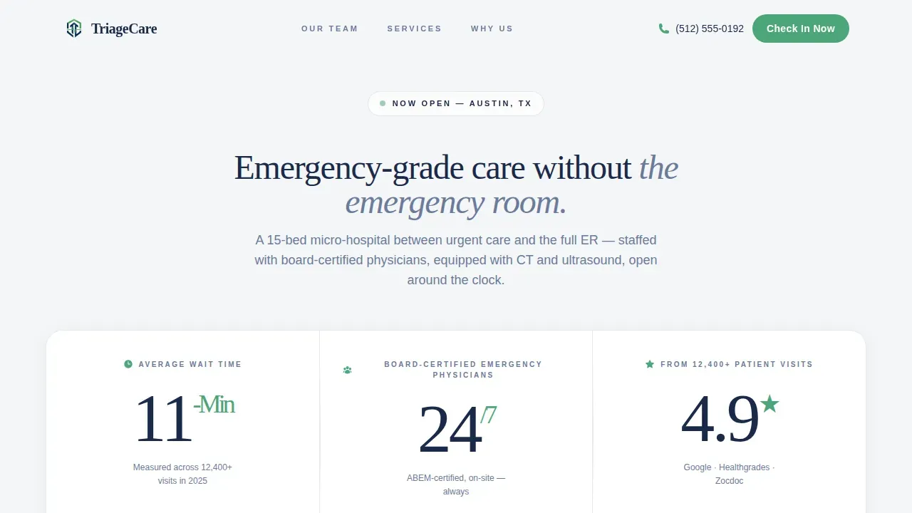 Patient Booking Landing Page