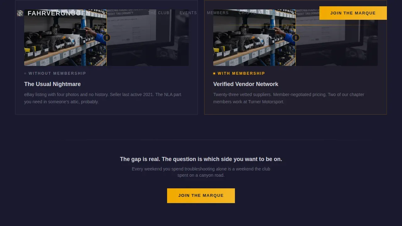Precision Community BMW Owners Club Landing Page Template