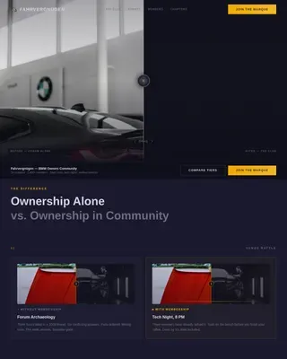 Precision Community BMW Owners Club Landing Page Template