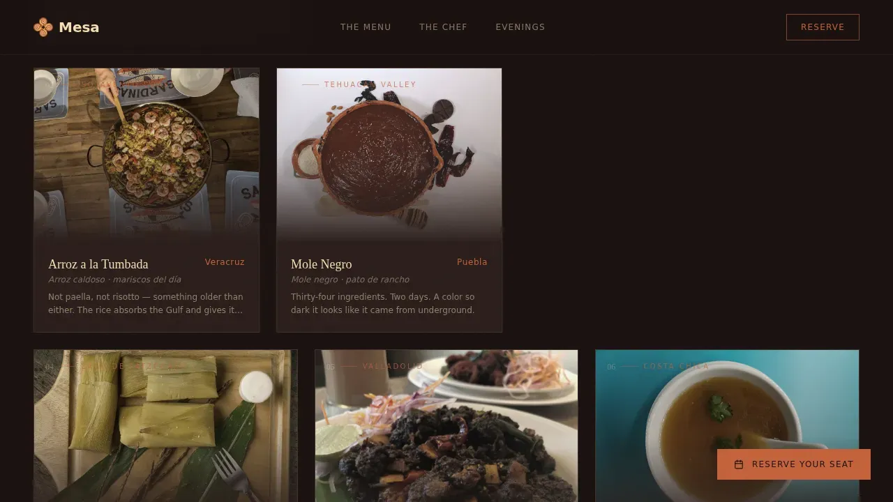 Mexican Dining Professional Website Template