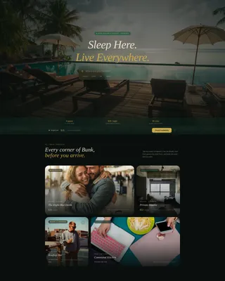 Immersive Hostel Booking Landing Page Template
