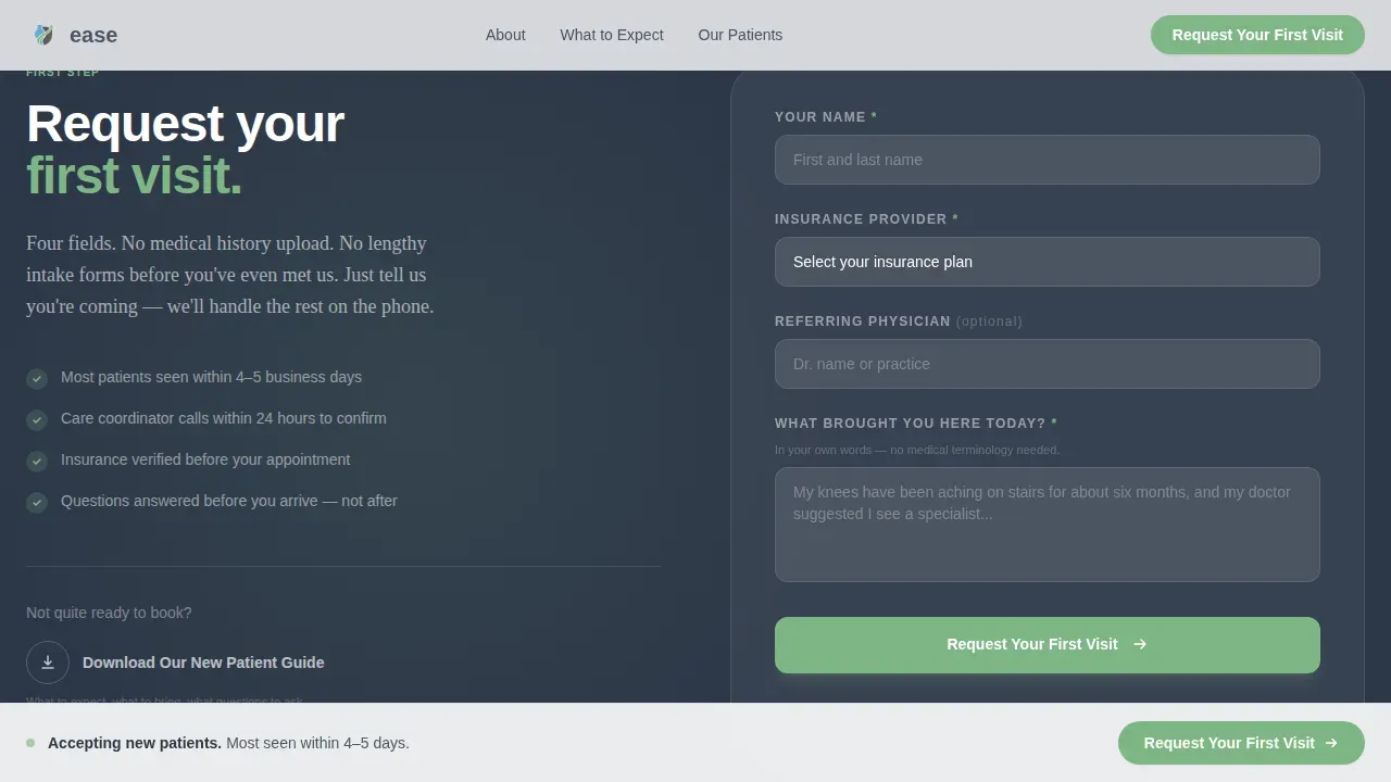 Rheumatologist Booking Website Template