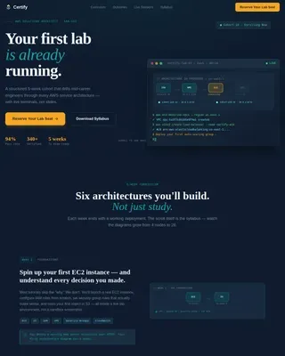 AWS Cloud Training Landing Page Template