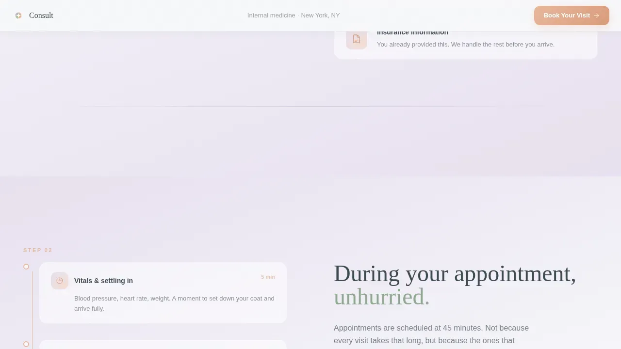 Internist Booking Website Template