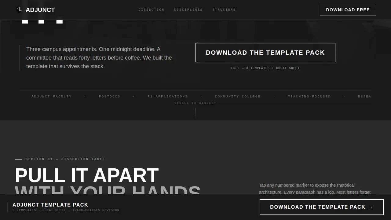 Adjunct Professor Career Professional Website Template