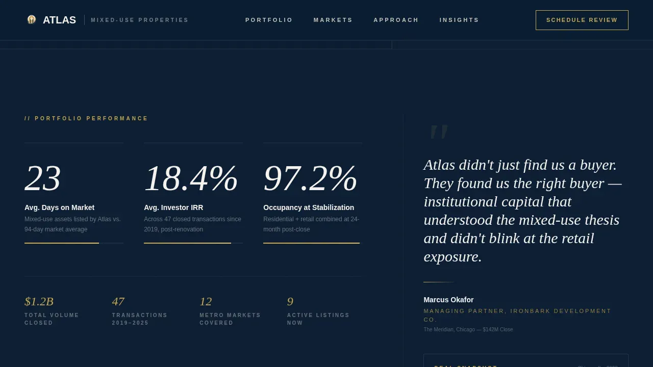 Mixed-Use Development Real Estate Booking Website Template