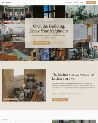 Co-op Housing Real Estate Professional Website Template