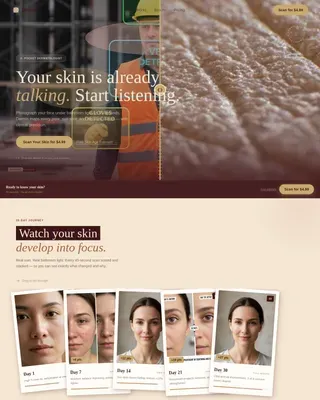 Skin Analysis Platform Landing Page Template