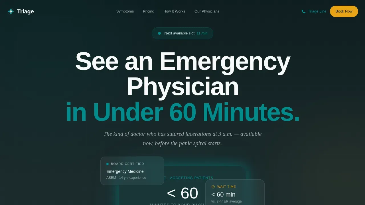 Emergency Physician Booking Website Template