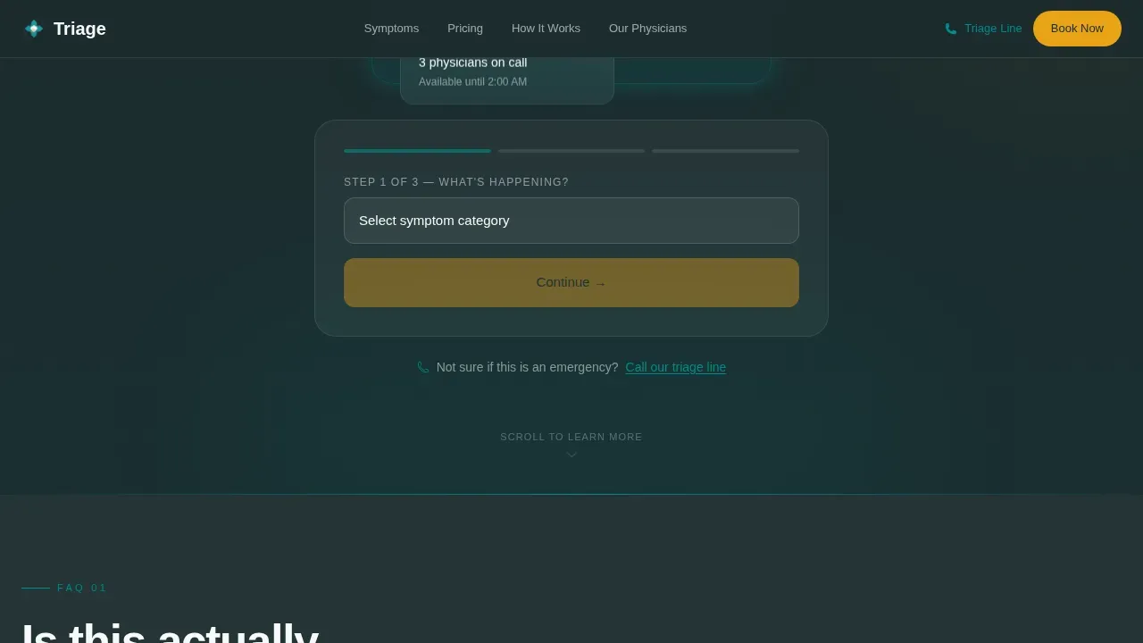 Emergency Physician Booking Website Template
