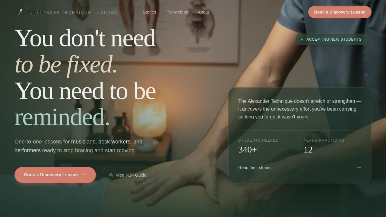 Wellness Modalities Booking Website Template
