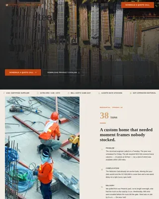 Steel Products & Portfolio Website Template