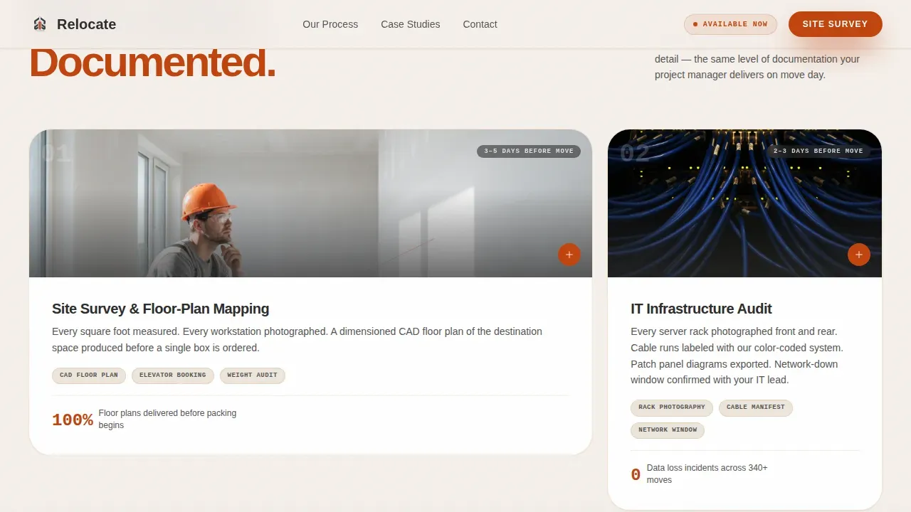 Moving & Relocation Booking Website Template