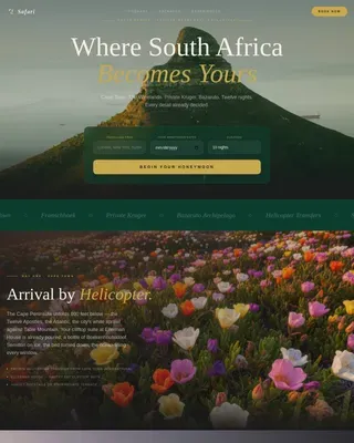 South Africa Travel Booking Website Template